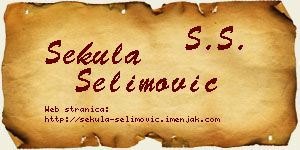 Sekula Selimović vizit kartica